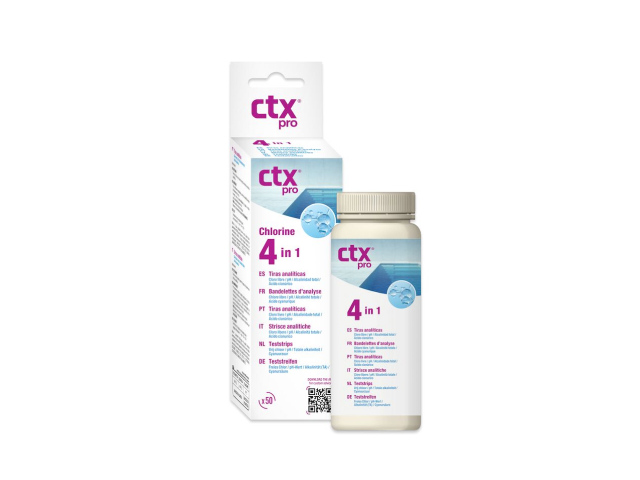 Aep Piscines Pisciniste Biarritz Calais CTX 4in1 Chlorine Test Strip Bandelettes Chlore